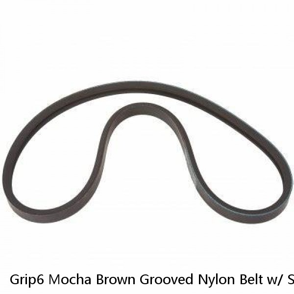 Grip6 Mocha Brown Grooved Nylon Belt w/ Solid Buckle 34" Waist Interchangeable