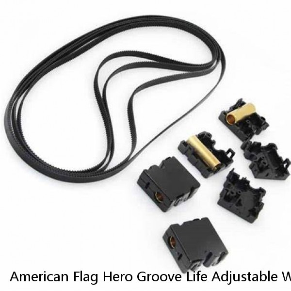 American Flag Hero Groove Life Adjustable Web Belt w/ Magnetic Buckle Black