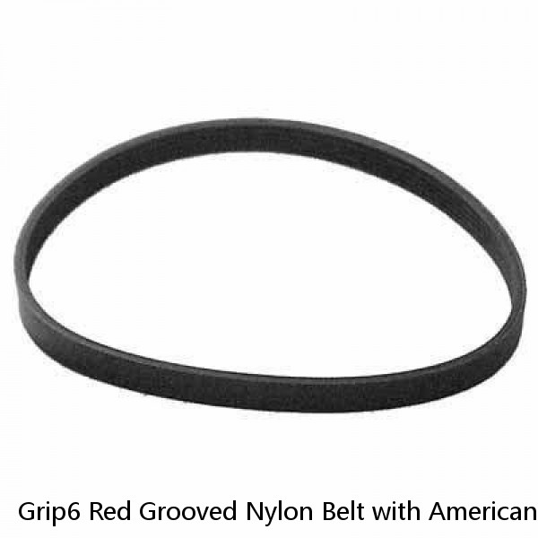 Grip6 Red Grooved Nylon Belt with American Flag Buckle 42" Waist Interchangeable #1 image